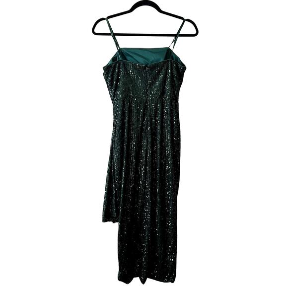 Mac Duggal sequined midi strapless dress size 2 emerald green MC - Picture 5 of 6